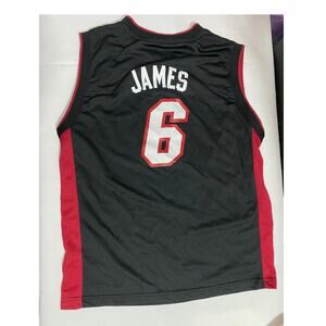 NBA Miami Heat Lebron James #6 Boys Adidas Jersey Size Youth Large L Black